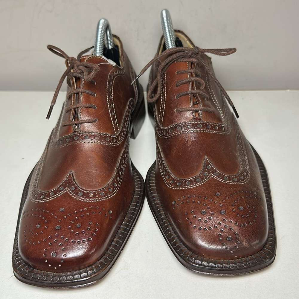 Mario Fagni made in Italy Classic Brown Leather Men's dress shoes
